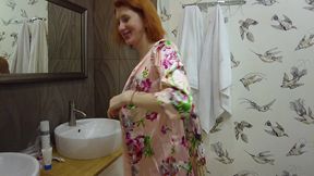 rina ray aspiring amateur redhead model voyeur shower clip