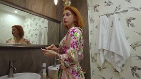 rina ray aspiring amateur redhead model voyeur shower clip