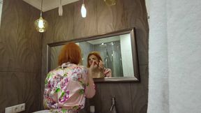 rina ray aspiring amateur redhead model voyeur shower clip