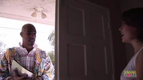 Home alone wife brings in a black guy for wild sex session