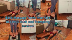 Back Massage turns into Face destruction and Trampling Session! - Bellafussara