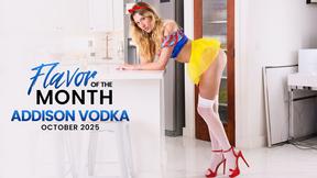 ”Cum loving Addison Vodka finds her stepbros prick in her apple basket & immediately goes in to blow & ride him”