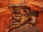 Two prisoners being devoured by monster cocks 3D