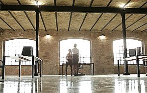 Lesbian sex at the office