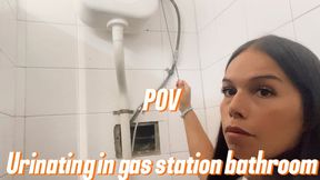 Pee in the gas station bathroom