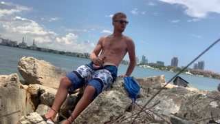Calhoun Sawyer jerking off in Miami!