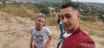 Outdoor threesome with Gina Gerson and Verona Sky