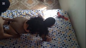 Beautiful Girlfriend Blowjob in Lingerie Black