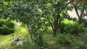 Chubby Brunette Mature Olala Anal Fucks Outdoors in Her Pantyhose and Crocs