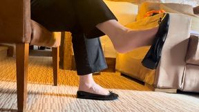 Dangling in patent black ballet flat shoes