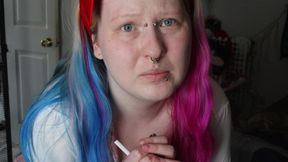 Stepdaddys Lil Slut Gets Caught Smoking