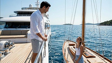 beautiful young blonde Argentinian girl sails along the coast and meets a millionaire on a luxurious yacht - porn in Spanish - audio in Spanish - ai porn