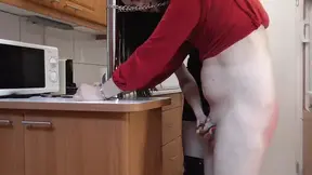 Brunette Gives Intense Oral in Kitchen and Bathroom