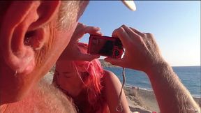 Pornography on a public beach