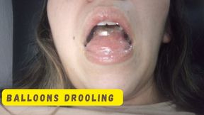 Playing with my drool - balloons