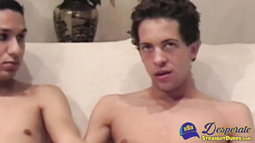 Skinny straight twinks JD & Cole are timid so they slowly taste each others prick