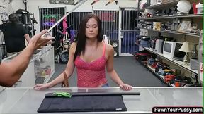 Sexy babe Alexis Deen fucks in pawnshop