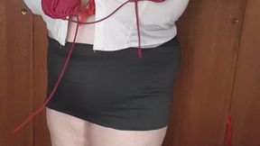 CupKCindy Cindy not knowing which sexy dress to choose can you help her? tit worship sexy lingerie fishnet sexy curved German lady blonde lady blue eyes