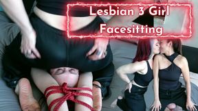 Lesbian 3 Girl Facesitting with Mz Kim, Luna Lain and Domina Andrea Rosu: Sensual Domination & Ass Worship 1080