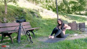 Hot Ebony Colombian Babe Paris Is Doing Yoga in a Video and We End Fucking on the Sofa