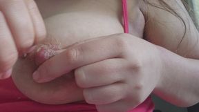 Extreme Nipple Close-Up with Delicate Skin Removal & Cream Application