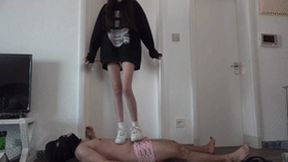 The Snow Goddess stomps on slaves with dirty shoes shoejob