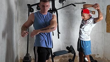 treinando peladao com o parceiro e depois aquela brotheragem