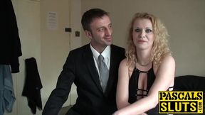 Voluptuous babe lets a maledom spit on her face and fuck her