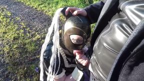 Miss Maskerade Exhibition In Full Rubber French Maid Adventure Outdoor Giving Latex Blowjob - Verified Amateurs