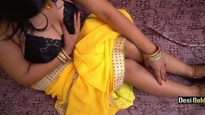 Sexy Indian babe plays with her huge tits on camera