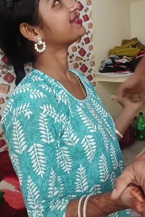 Desi Salwar Wife Blowjob and Handjob - Cum on Clothes &amp; Finger Tease