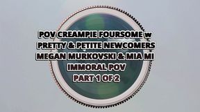 POV Creampie Foursome with Pretty & Petite Newcomers
