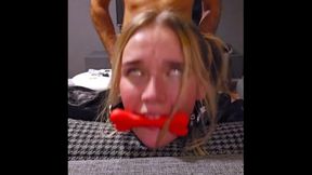 Submissive Slut gets dominated and gagged on deepthroat