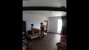 Mistres Roberta and friend - Double ballbusting and pegging