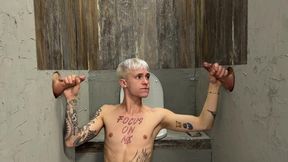 Young, Tattooed Twink Gave Himself up to Strangers in the Toilet Cabin