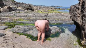 Oil Massage and Masturbation on the Beach From Curvy Expressiagirl