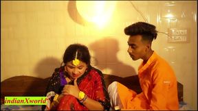 Love Sex at First Night with Widow Wife! Indian Sex