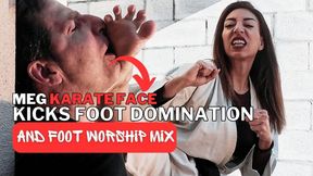 Meg karate face kicks foot domination and worship mix