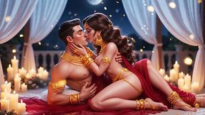 Desi Close-Up Kissing with Gold Jewelry