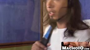 MachoIO.com - Inked latino jock cums on face after barebacking cumslut hard