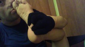 Sniffing and Touching My Dirty Foots and Sock to My Face and Mouth