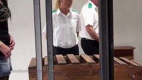 Megi gets ass whipping in a prison