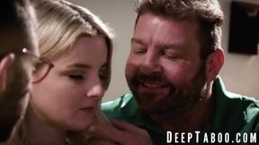 Eliza Eves gets her holes stretched by two horny studs in a hot threesome