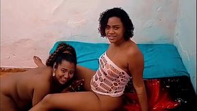 MILF Mary gets her kitty licked by two biscuits