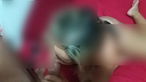 mamando o dotado de 24cm engolindo a rola dele