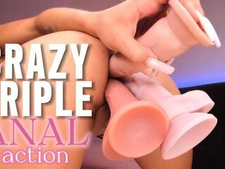 HOW DOES THAT BABE HANDLE IT??? SLENDER BEAUTY. TRIPLE ANAL.