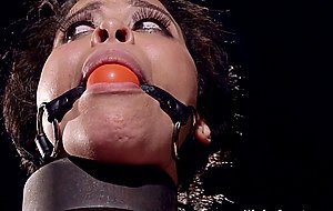 Slu in stock rides Sybian in dungeon