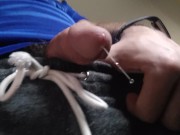 Flaccid and pouring out precum