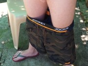 Friend recording me outside handsfree cumshot