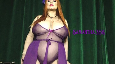 Samantha 38g chubby belly fetish fun